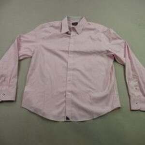 Untuckit Shirt Mens Large Long Sleeve Button Front Casual Stripes Pink